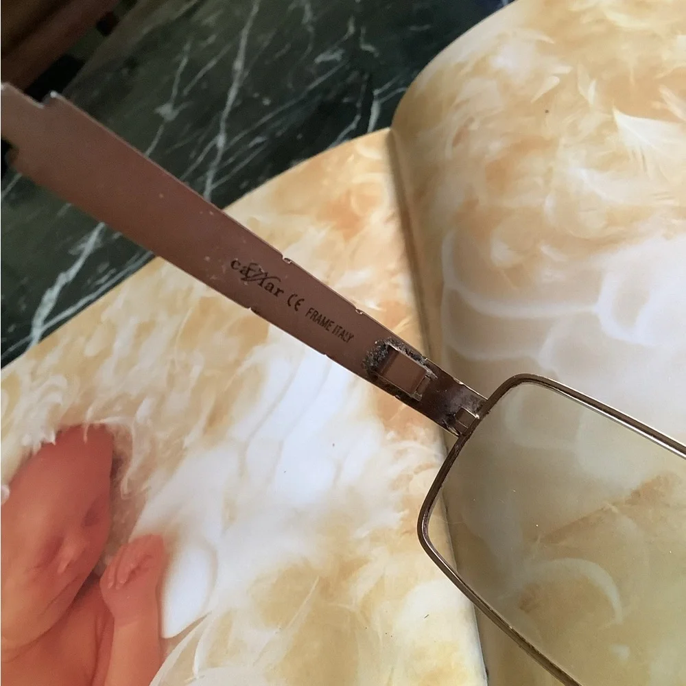 Caviar 4868 rectangle gold frame stud design Italian made eyeglass frame unisex